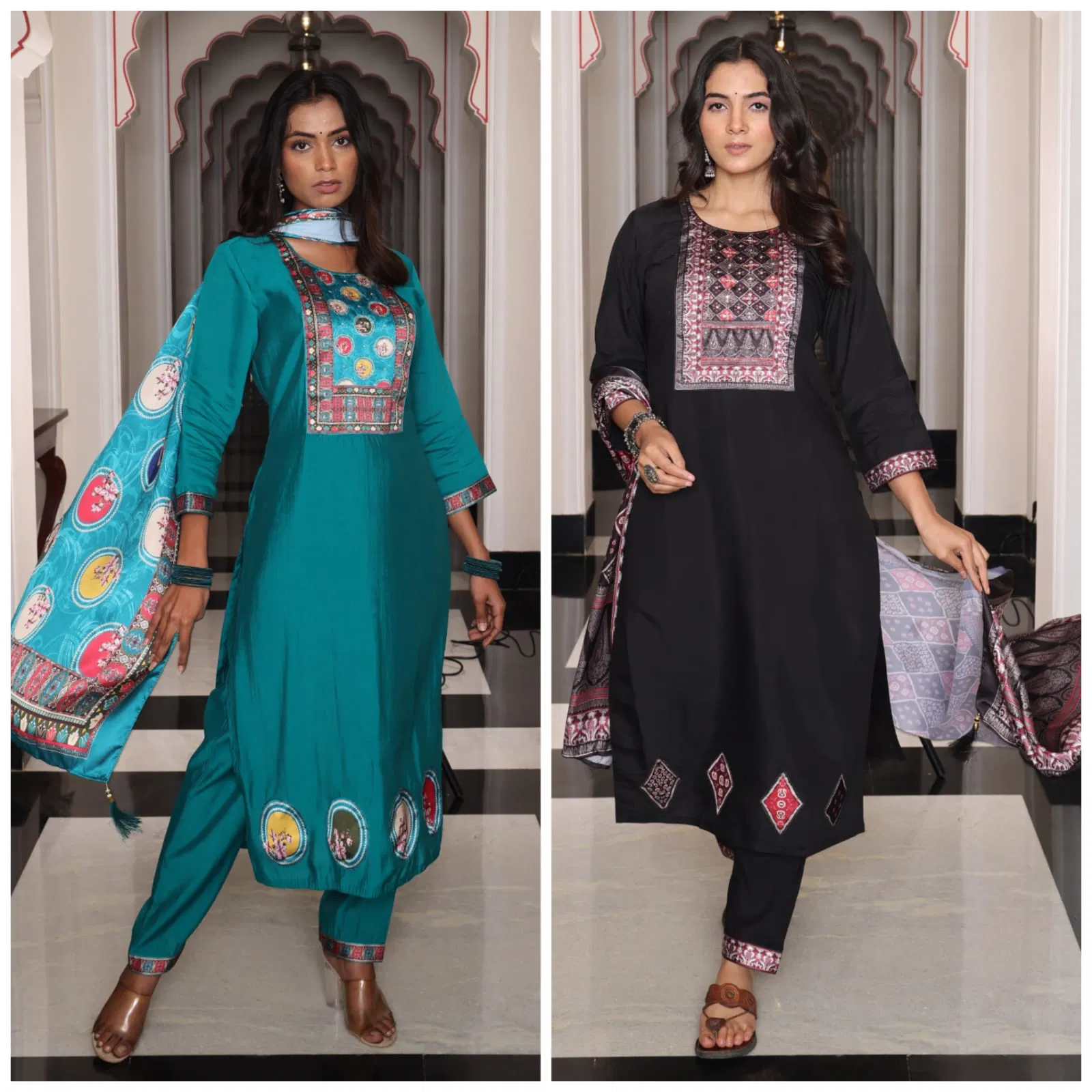 Saira By Nsf Viscos Kurta & Pant Dupatta Set Exporters In India